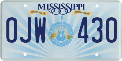 MS license plate OJW430