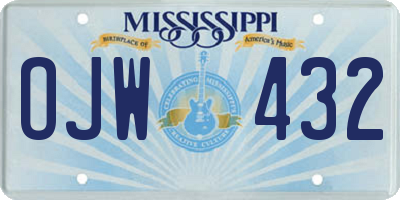 MS license plate OJW432