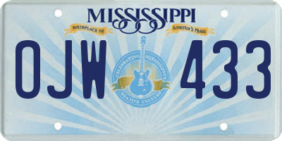 MS license plate OJW433