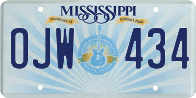 MS license plate OJW434