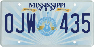 MS license plate OJW435