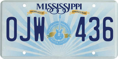 MS license plate OJW436