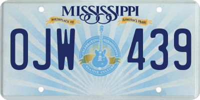 MS license plate OJW439