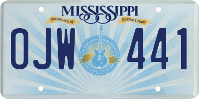 MS license plate OJW441