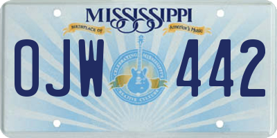 MS license plate OJW442