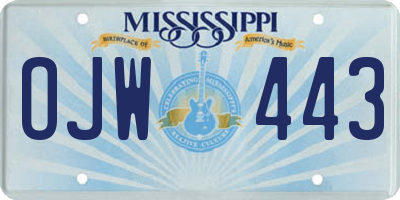 MS license plate OJW443
