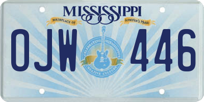 MS license plate OJW446