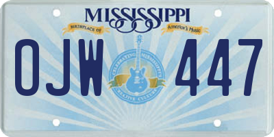 MS license plate OJW447