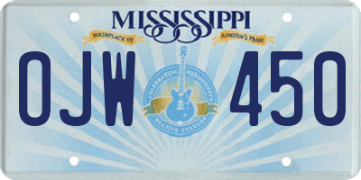 MS license plate OJW450