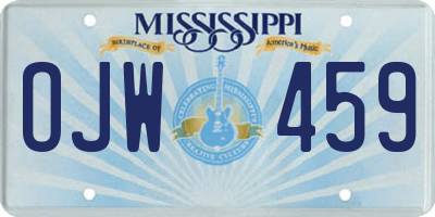 MS license plate OJW459