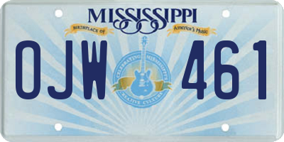 MS license plate OJW461
