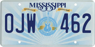 MS license plate OJW462