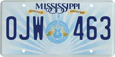 MS license plate OJW463