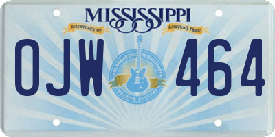 MS license plate OJW464
