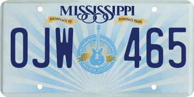 MS license plate OJW465