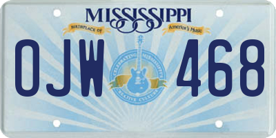 MS license plate OJW468
