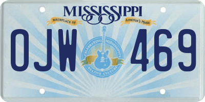 MS license plate OJW469