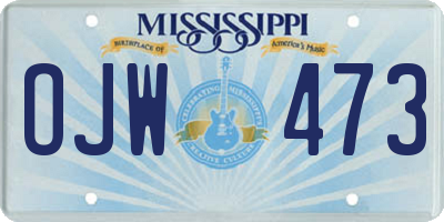 MS license plate OJW473