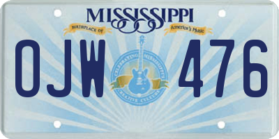 MS license plate OJW476