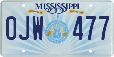 MS license plate OJW477