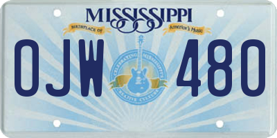 MS license plate OJW480