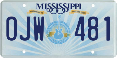 MS license plate OJW481