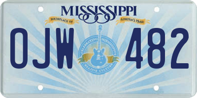 MS license plate OJW482