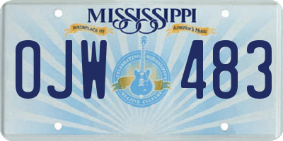 MS license plate OJW483