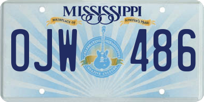 MS license plate OJW486