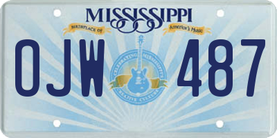 MS license plate OJW487