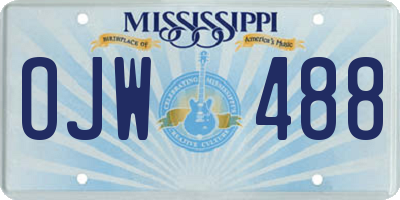 MS license plate OJW488