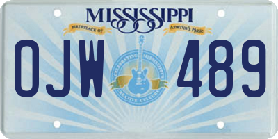 MS license plate OJW489