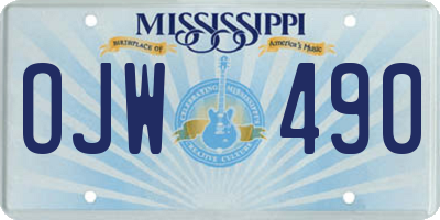 MS license plate OJW490