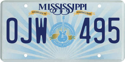 MS license plate OJW495