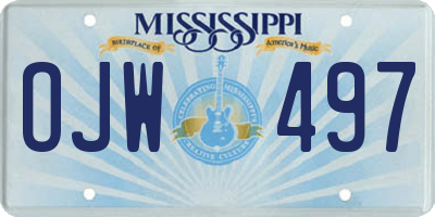 MS license plate OJW497