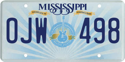 MS license plate OJW498