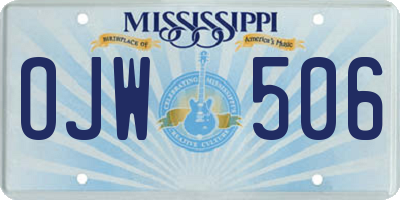MS license plate OJW506