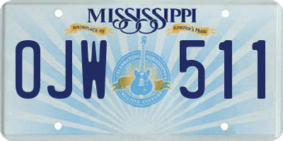 MS license plate OJW511