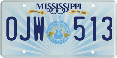 MS license plate OJW513