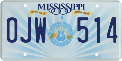 MS license plate OJW514