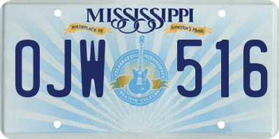 MS license plate OJW516