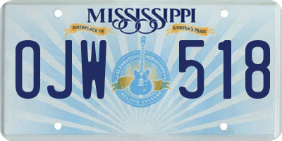 MS license plate OJW518