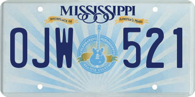 MS license plate OJW521