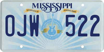 MS license plate OJW522