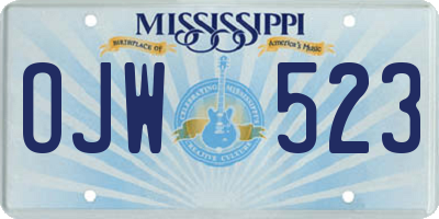 MS license plate OJW523