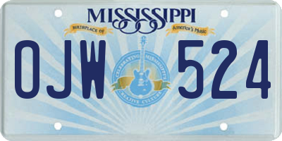 MS license plate OJW524