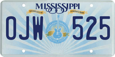 MS license plate OJW525