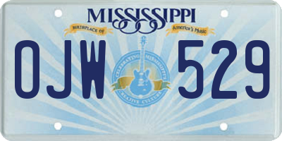 MS license plate OJW529