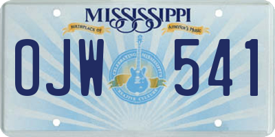 MS license plate OJW541