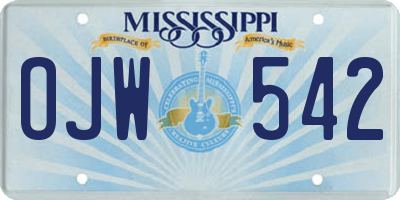 MS license plate OJW542